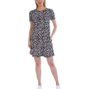 ELLEN TRACY Leopard Print T-Shirt Dress